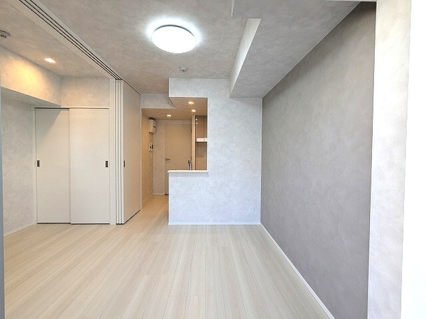 建物設備(カウンターキッチン、リビングにエアコン・照明付き、洋室にダウ)