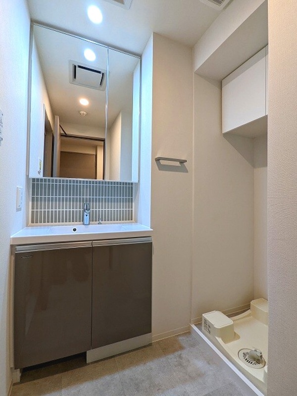 洗面・脱衣所(独立洗面台です、左下にヘルスメーターストックあります)