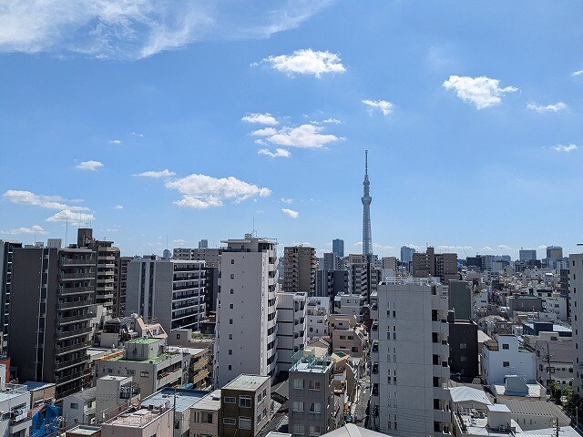 物件内観写真12　(上層階の共用廊下からスカイツリー隅田川花火見えます)