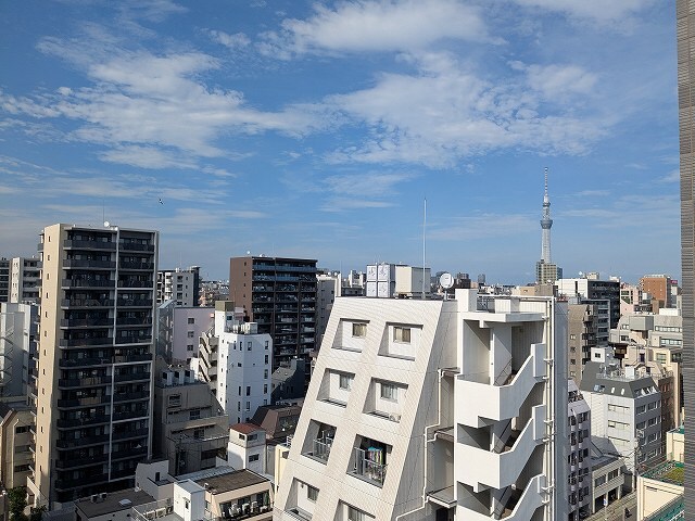 物件内観写真6　(13Fの非常階段からの眺望、スカイツリー隅田川花火見えます)