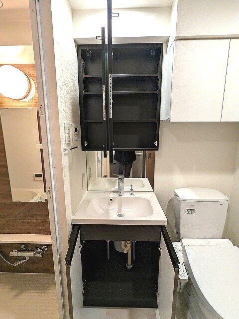 物件内観写真8　(2面鏡付、ハンドシャワー付独立洗面台)