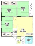 日豊本線 中津駅 2階建 築43年の間取図