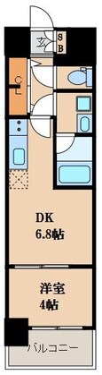大阪メトロ御堂筋線 大国町駅 15階建 築9年の間取図