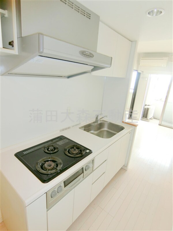 キッチン(3口グリル付まな板が置ける調理スペースのある大きめなキッチン)