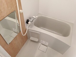 物件内観写真5　(サーモスタット式水栓がついて、温度調節も便利です。)