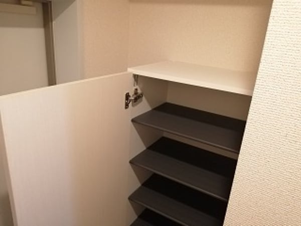 玄関(シューズクロークが大きく、女性でも安心の容量です。)