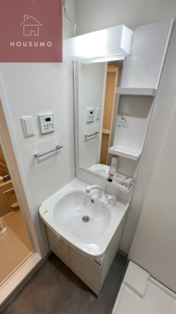 独立洗面台(朝の支度にも助かる、独立の洗髪洗面化粧台)