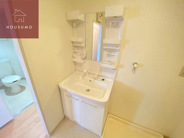 独立洗面台(朝の支度にも助かる、独立の洗髪洗面化粧台)