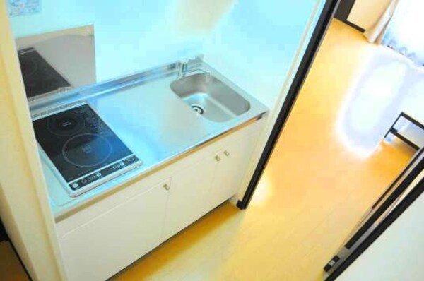 キッチン(便利な2口の電熱コンロ)