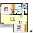 Ｄ－ＲＯＯＭ七曲Ⅰの間取図
