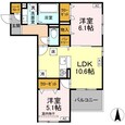 Ｄ－ＲＯＯＭ七曲Ⅱの間取図