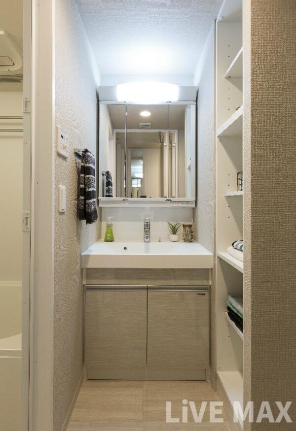 エントランス(使いやすい！収納が付いた大きな独立洗面台！)