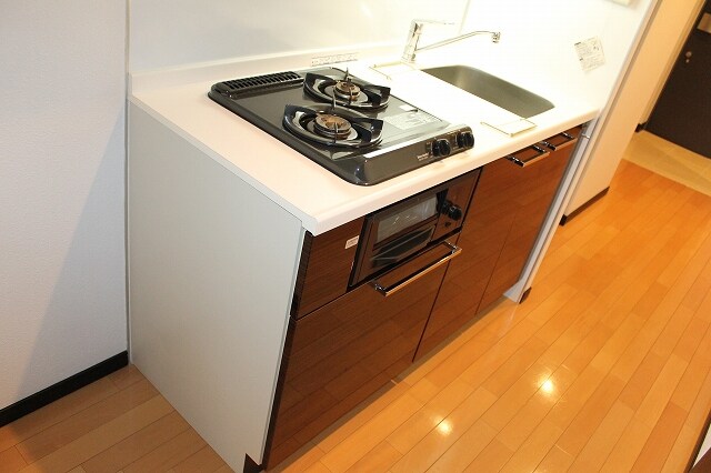 物件内観写真5　(ガス2口・グリル付きで楽しくお料理！)