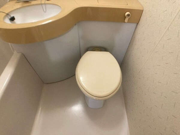 トイレ(ユニットバス内のトイレです。一人暮らしなら十分ですね。)