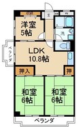 西尾ハイツの間取図