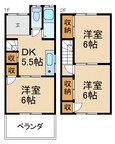 京阪交野線 村野駅 2階建 築54年の間取図