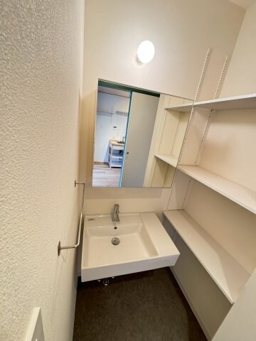 物件内観写真10　(朝の支度にも助かる、独立の洗髪洗面化粧台)