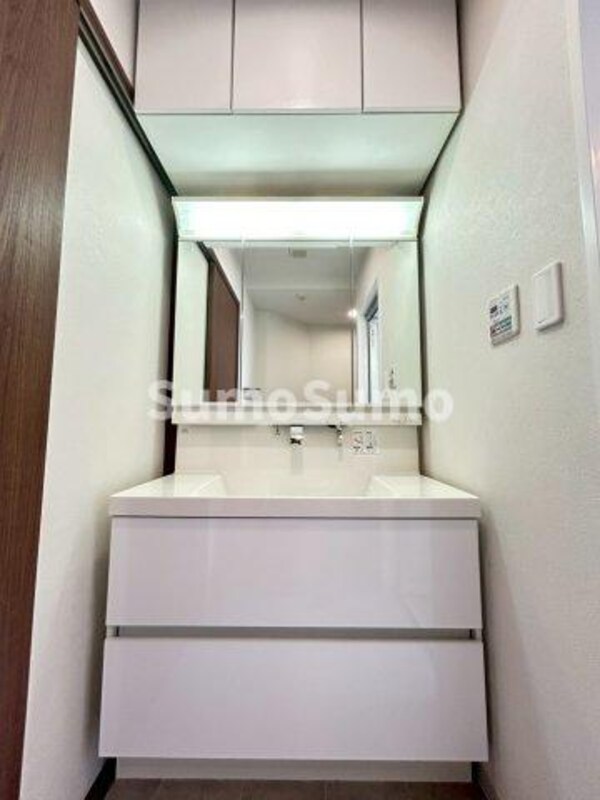 洗面・脱衣所(忙しい朝には欠かせない洗面所です)