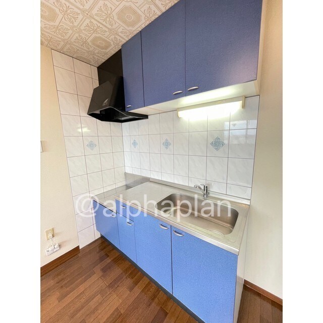 物件内観写真5　(ブルーの落ち着いたキッチンです)