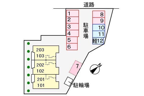 物件外観写真3　(駐車場配置図)