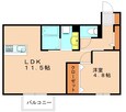 北九州モノレール小倉線 香春口三萩野駅 2階建 築10年の間取図