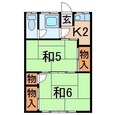 福美荘Dの間取図