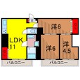 タウンハイツ亀有2号棟の間取図