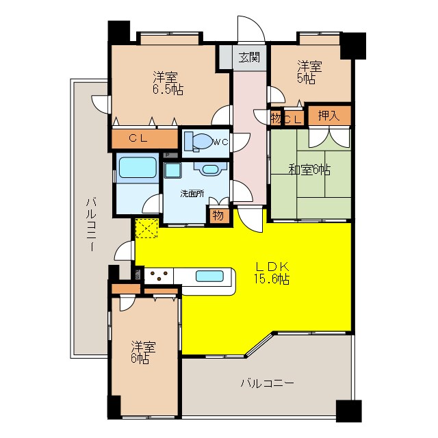 ランドゥール兵庫夢咲の間取り図