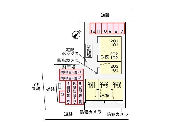 駐車場(駐車場　敷地図　イメージ)