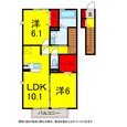 総武本線 四街道駅 2階建 築13年の間取図