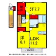 総武本線 四街道駅 2階建 築12年の間取図