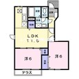 赤穂線（岡山県内） 長船駅 2階建 築22年の間取図