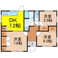 古河市関戸1731-3貸家の間取図