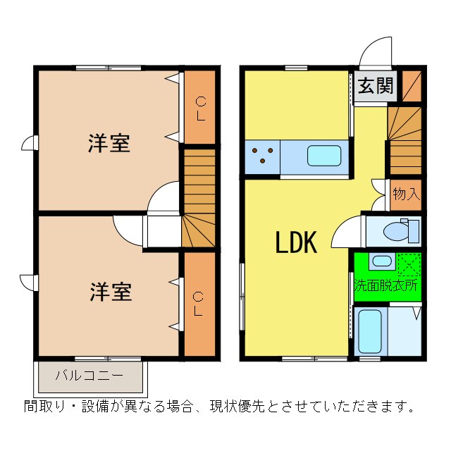 メゾネット＠中田駅の間取り図