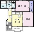 宇野線<宇野みなと線> 常山駅 2階建 築21年の間取図