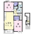 ローズマリー Ⅱの間取図