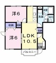 きのくに線・紀勢本線 紀伊内原駅 2階建 築23年の間取図