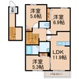 シャーメゾン西庄Ⅱの間取図