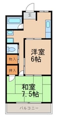 グランメール六十谷Ⅱの間取図