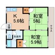 南海加太線 磯ノ浦駅 2階建 築38年の間取図