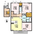 D-roomシルクマムBの間取図