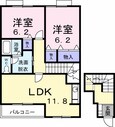 ハイム高岡　Ⅱの間取図