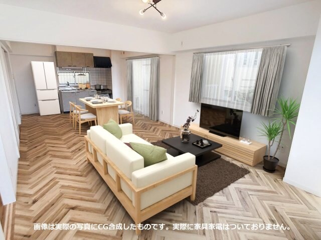 物件内観写真4　(2024年2月撮影の写真にCG合成したものです。実際に家具家)