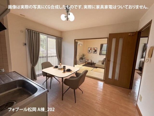物件内観写真2　(画像は実際の写真にCG合成したものです。実際に家具家電はつい)