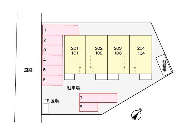 物件外観写真3　(駐車場配置図)