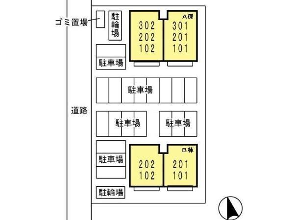 物件外観写真2　(駐車場配置図)
