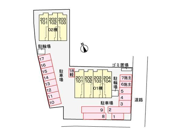 物件外観写真2　(駐車場配置図)