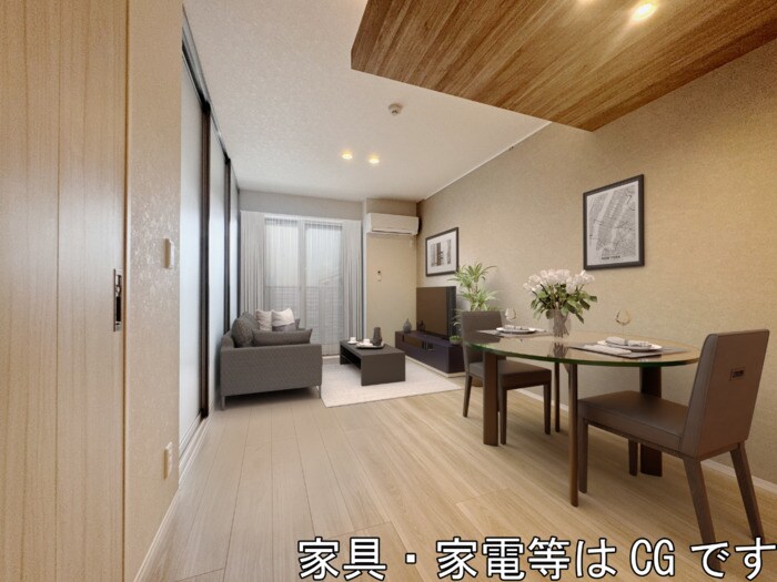 物件内観写真4　(LDK（※家具・家電等はCGです）)