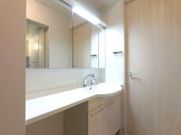 洗面・脱衣所(三面鏡（整理棚付き）洗髪洗面化粧台)