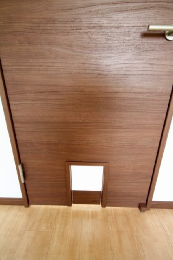 建物設備(2階ペット用ドア（不要の場合は内側よりカバーで覆うことができ)